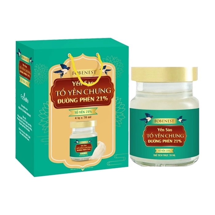 Yến Sào Tổ Yến Chưng Đường Phèn 21 Fobelife 4 lọ x 70ml