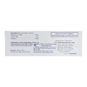 Yspbio Tase Y.S.P 10 vỉ x 10 viên (Biodiastase + Lipase + Newlase)