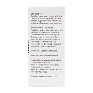 Zebacef 125mg/5ml Bilim Ilac 100ml (Cefdinir)