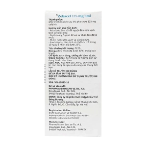 Zebacef 125mg/5ml Bilim Ilac 100ml (Cefdinir)