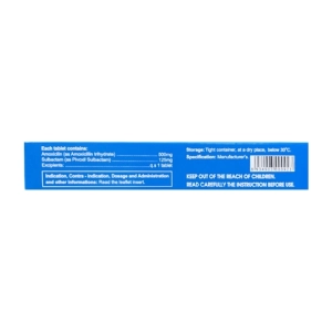 Zelfamox 500/125 DT. Pharbaco 2 vỉ x 7 viên (Amoxicillin + Sulbactam)