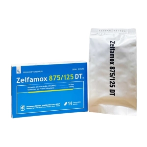 Zelfamox 875/125 DT. Pharbaco 2 vỉ x 7 viên (Amoxicillin + Sulbactam)