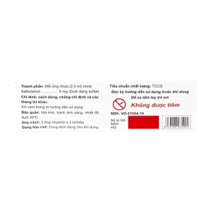 Zensalbu 5mg CPC1 Hà Nội 2 vỉ x 5 ống Zensalbu 5mg CPC1 Hà Nội 2 vỉ x 5 ống