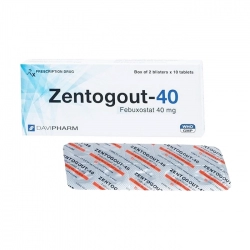 Zentogout-40 DaviPharm 2 vỉ x 10 viên