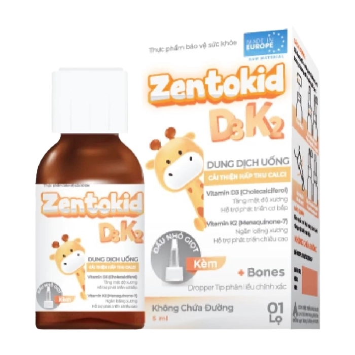 Zentokid D3 K2 CPC1 Hà Nội lọ 5ml - Hỗ trợ bổ sung Calci cho bé