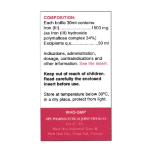 Zibifer OPV chai 30ml (Sắt(II) fumarate)