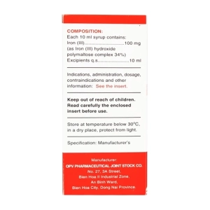 Zibifer OPV chai 60ml (Sắt(II) fumarate)