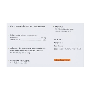 Ziegler 500mg Davipharm, 10 vỉ x 10 viên