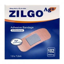 Zilgo Ag+ Adhesive Bandage 102 miếng - Băng cá nhân ion bạc kháng khuẩn Zilgo Ag+ Adhesive Bandage 102 miếng - Băng cá nhân ion bạc kháng khuẩn