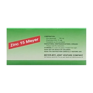 Zinc 15 Meyer-BPC 10 vỉ x 10 viên (Zinc Gluconate) Zinc 15 Meyer-BPC 10 vỉ x 10 viên (Zinc Gluconate)