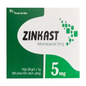 Zinkast 5mg Hà Nam 28 gói x 1g (Montelukast)