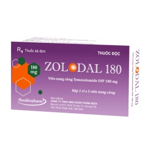 Zolodal 180 Herabiopharm 1 vỉ x 5 viên (Temozolomide)