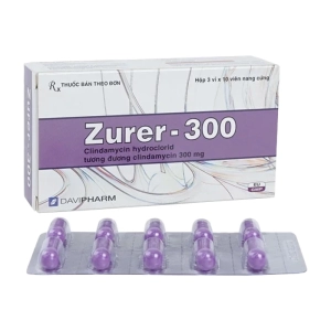 Zurer-300 Davipharm 3 vỉ x 10 viên (Clindamycin)