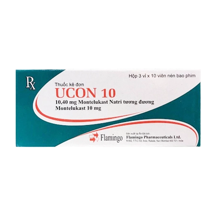 Ucon 10 Flamingo 3 vỉ x 10 viên (Montelukast) Ucon 10 Flamingo 3 vỉ x 10 viên (Montelukast)