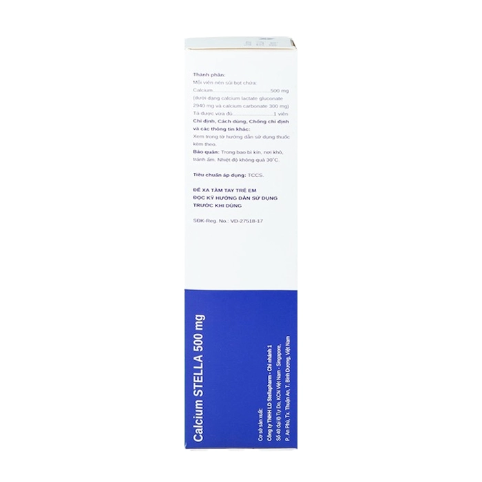 Calcium Stella 500mg 20 viên Calcium Stella 500mg 20 viên